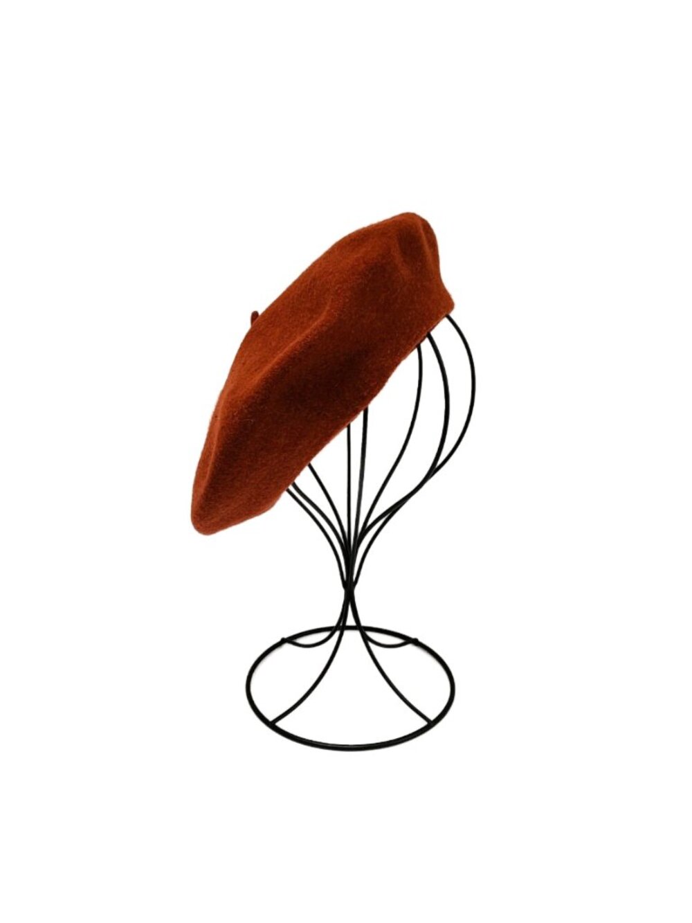 Vintage 1960s Beret Basque De Luxe Wool Hat Burnt Orange Deadstock Lined